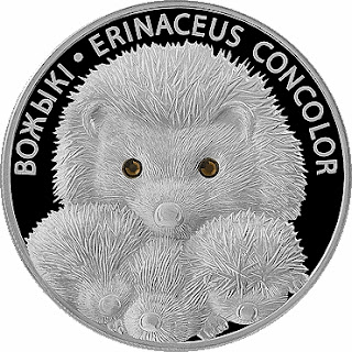 Commemorative coins Hedgehogs silver coin Swarovski