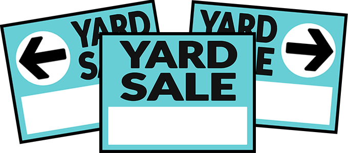 Yard Sale Flyers, Teal