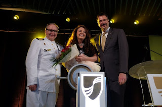 International recording artist and best-selling soprano Sarah Brightman officially named the Seabourn Encore ultra-luxury ship.