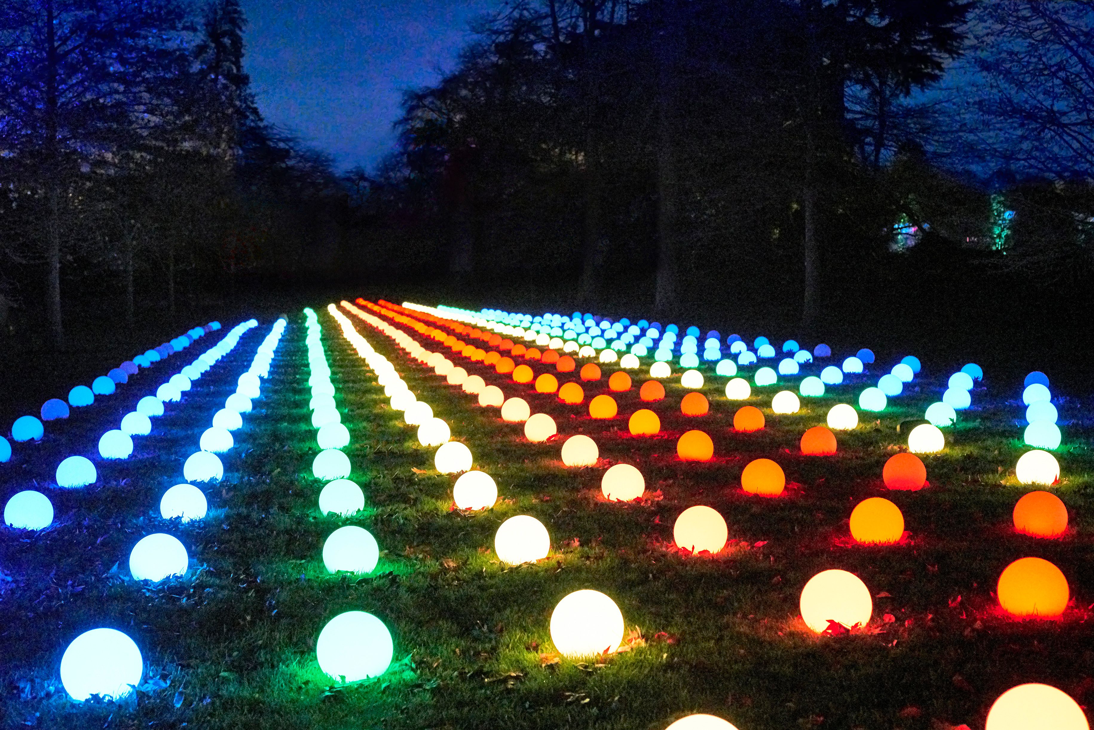 coloured balls light up display