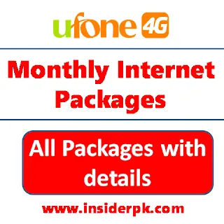 Ufone monthly internet packages
