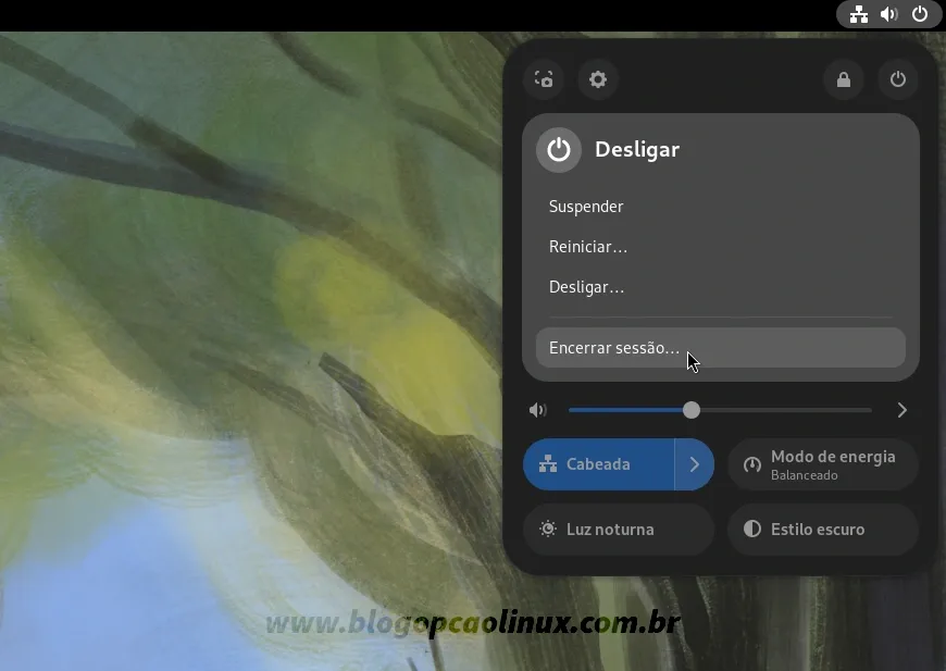 Como encerrar a sessão no GNOME Shell