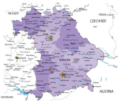 Bayern Mapa de Estados