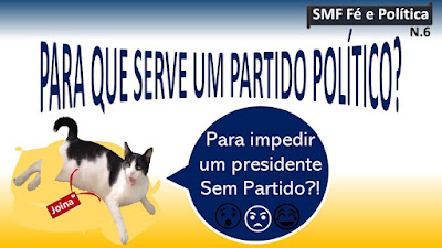 Imagem com a gata Joina apresentando o conteúdo "Para que serve um Partido Político?"