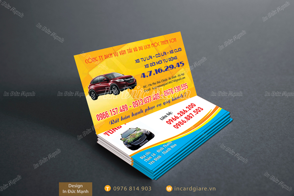 Mẫu card visit Taxi Dịch vụ xe Thiên Sơn