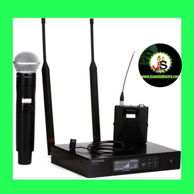  Shure QLXD124/85 Handheld and Lavalier Combo Wireless Microphone System with WL185 and SM58, H50