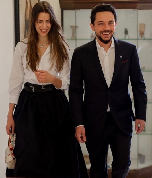 Crown Prince Hussein took his fiancée Rajwa Al Khaled to show family artifacts