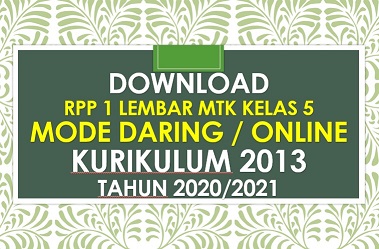 RPP 1 Lembar Matematika Kelas 5 Daring Revisi 2020/2021