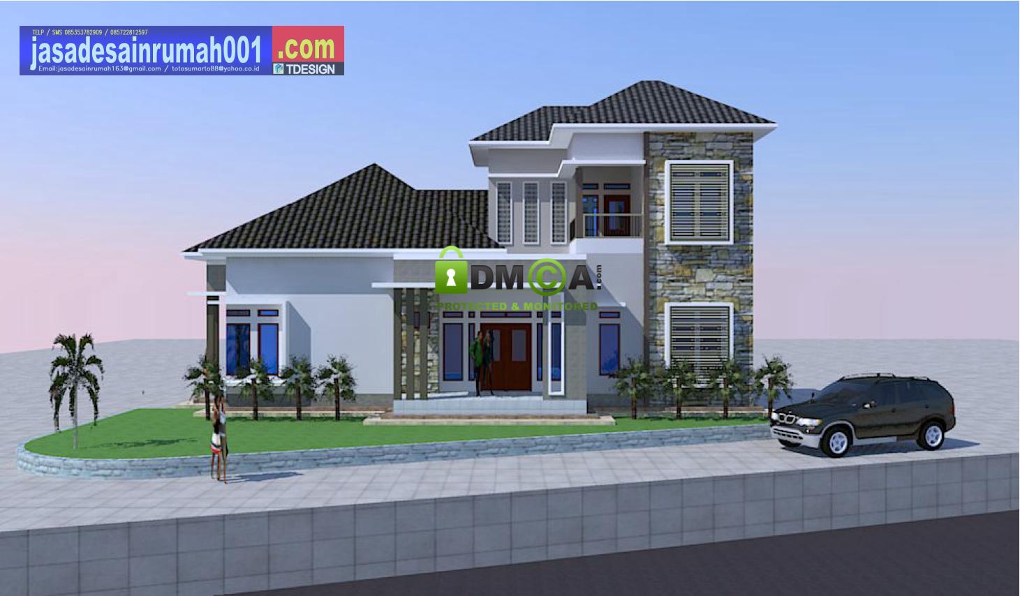 JASA DESAIN RUMAH, T DESIGN: GAMBAR 3DIMENSI EKSTERIOR 