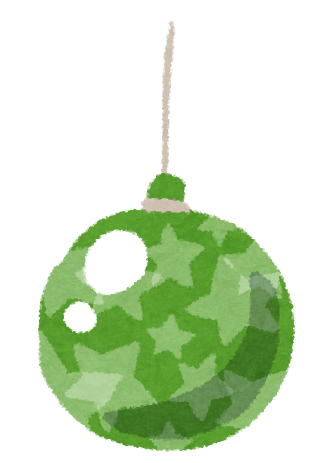 クリスマスのイラスト ツリーの飾り玉 緑 かわいいフリー素材集 いらすとや