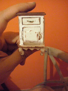 french provincial tutorial bedside table wood miniature 1:12 scale dollhouse