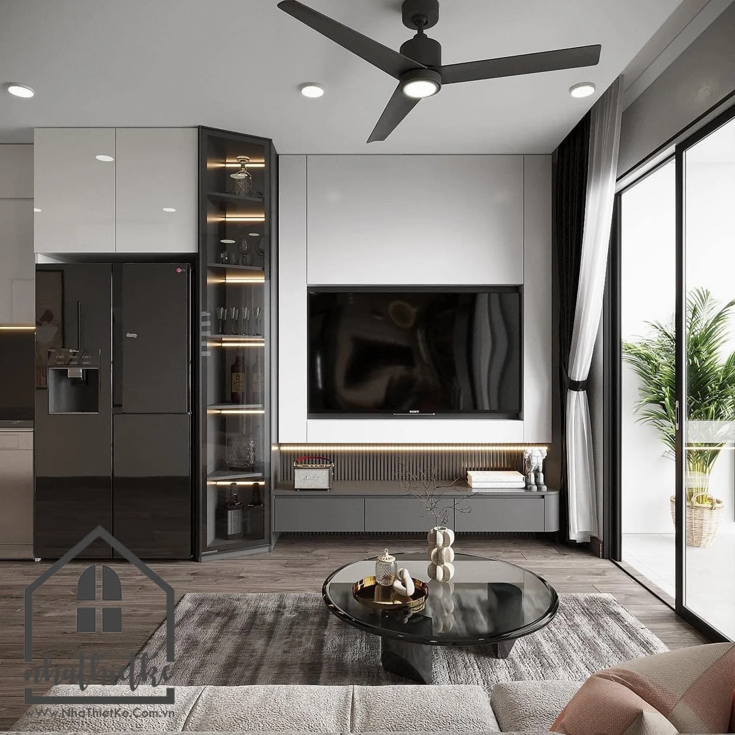 Thiết kế nội thất căn hộ 2PN+1 tòa S1.12 Vinhomes Ocean Park