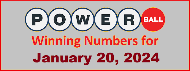 PowerBall Winning Numbers for Saturday, January 20, 2024