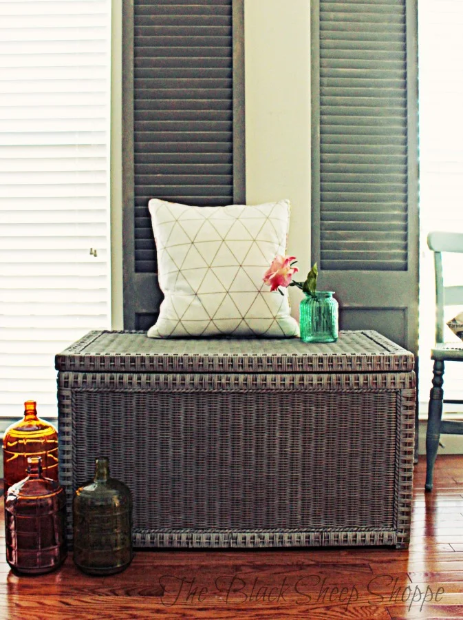 Good bye outdated wicker trunk! Hello new elegant finish!