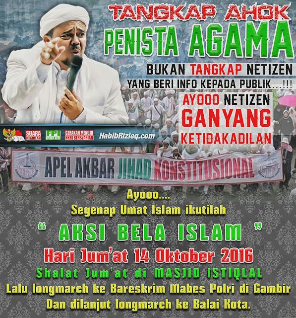 Ayo ... Turun Aksi Bela Islam Tangkap Ahok Penista Agama ... !!!