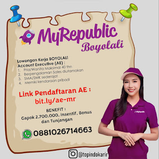 LOKER BOYOLALI ACCOUNT EXECUTIVE di MY REPUBLIC