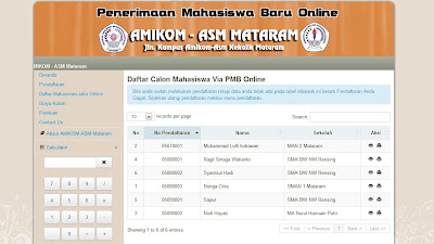 Update PMB Online AMIKOM - ASM Mataram