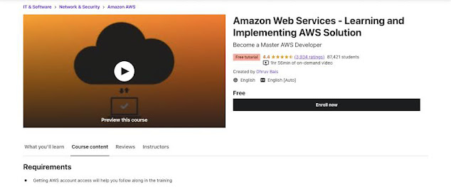 free Udemy course for AWS certification
