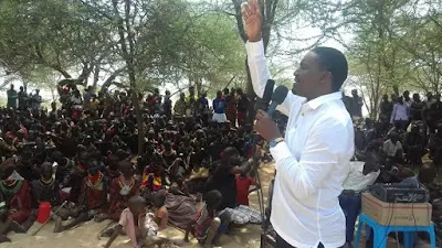 Devolution CS Mwangi Kiunjuri photo in Turkana. PHOTO | File