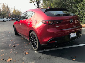 Rear 3/4 view of 2020 Mazda3 Hatchback AWD