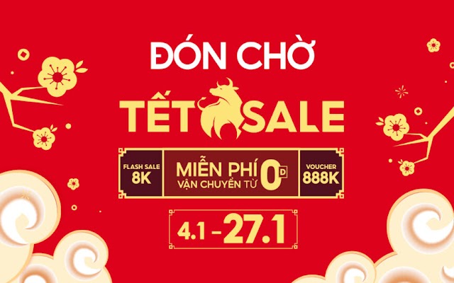 Shopee Sale Tết 2021 Voucher 8k 88k 888k + Free Ship 0đ