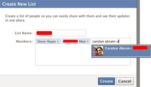 Facebook Create List Of Friends