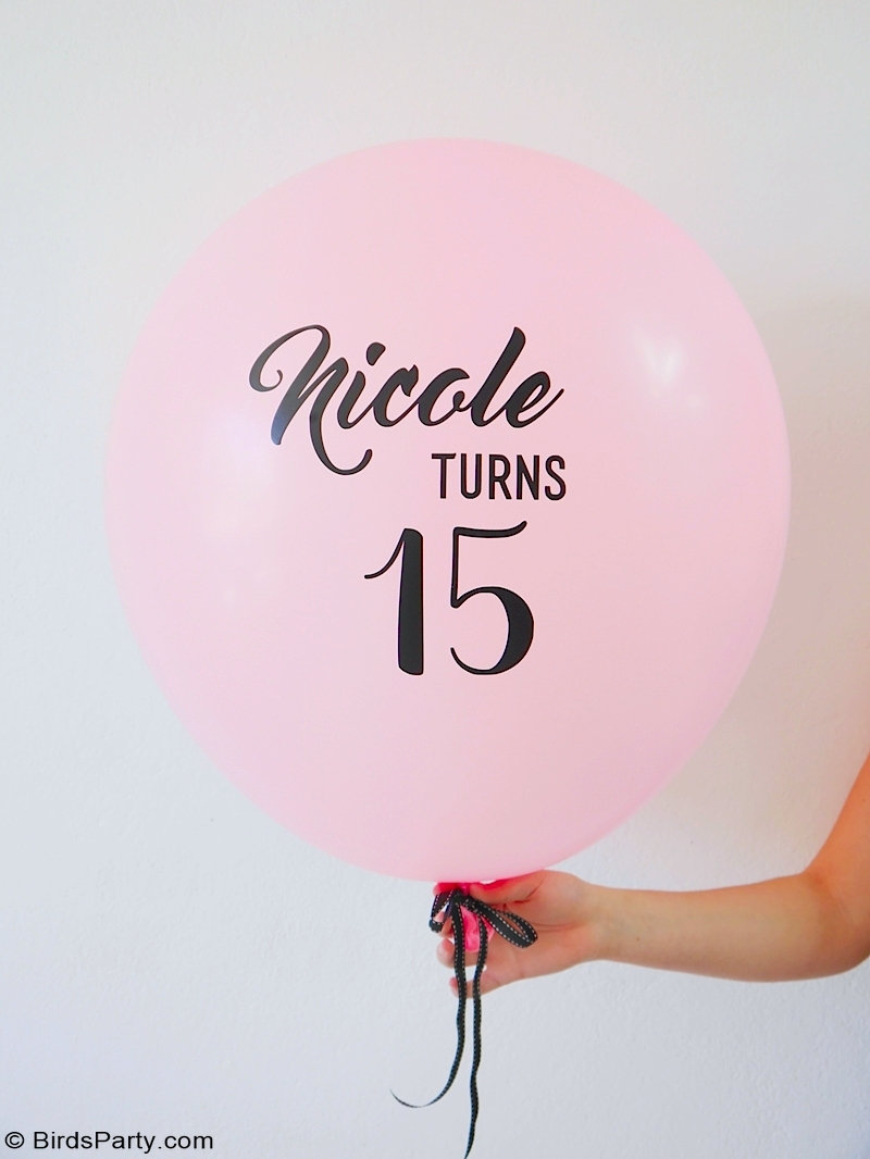 DIY Ballons à Texte Personnalisés avec du Vinyle - projet rapide et facile pour customiser des ballons en latex pour anniversaires, fêtes ou mariages!
