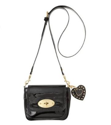 ... MULBERRY FOR TARGET BLACK PATENT MESSENGERCROS SBODY HANDBAG NWOT