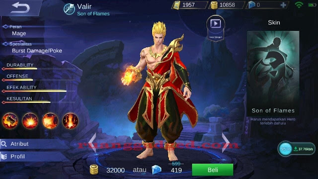 Guide Valir Mobile Legends, Bakar Habis Musuh Dengan Api Neraka