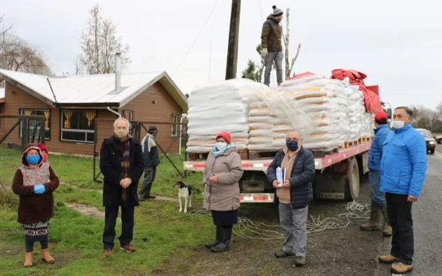 Pequeños agricultores de Pichidamas beneficiados con alimento para sus animales