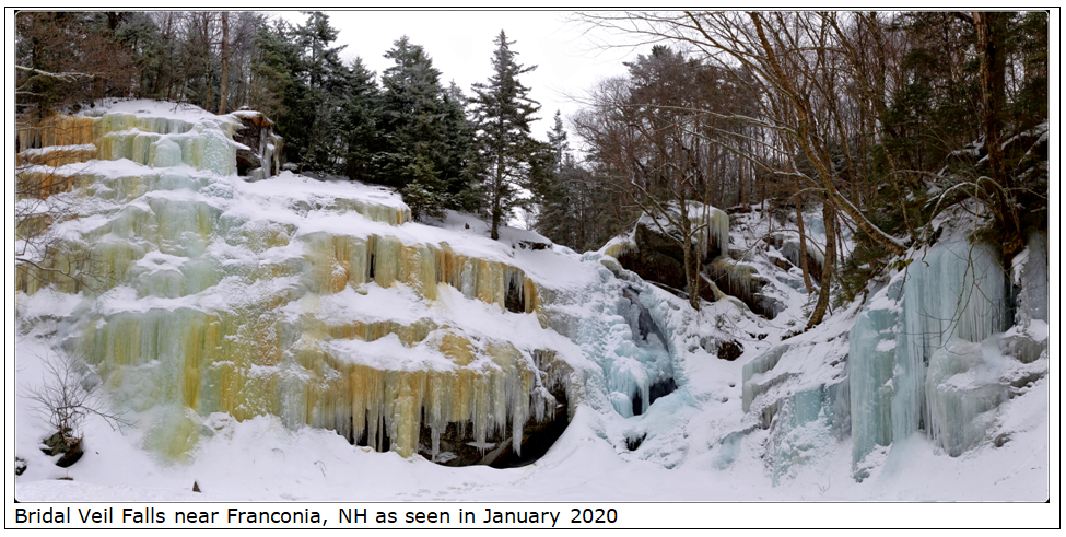 1happyhiker A Winter Hike To Bridal Veil Falls Near Franconia Nh