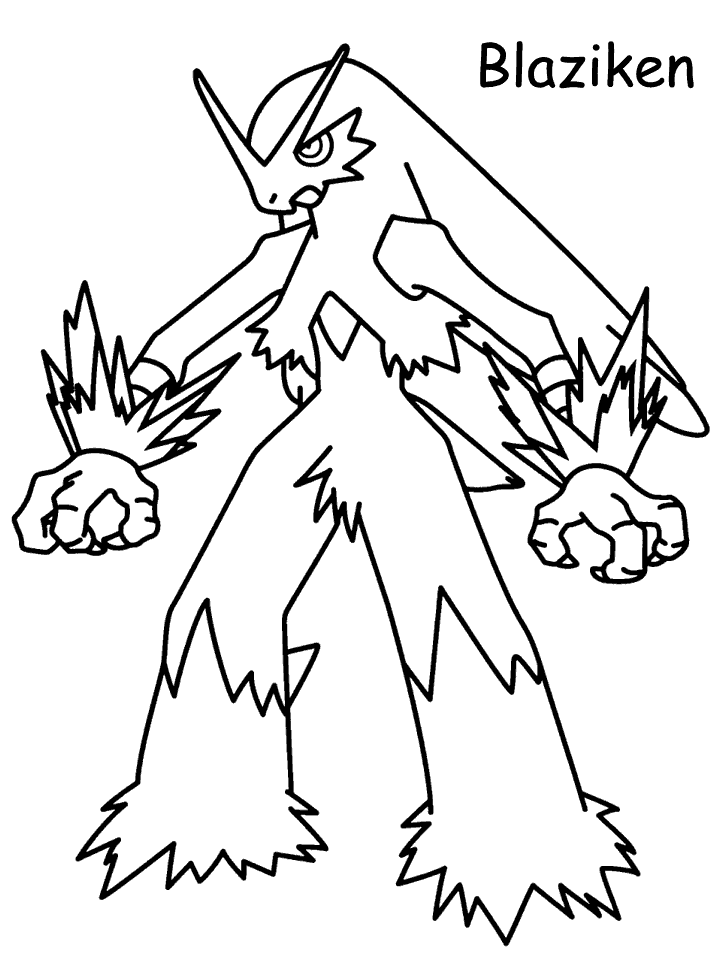 Blaziken " Pokemon Cartoon " Coloring Pages