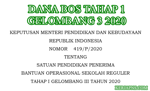 Dana BOS Tahap 1 Gelombang 3