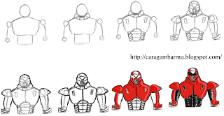 cara menggambar robot