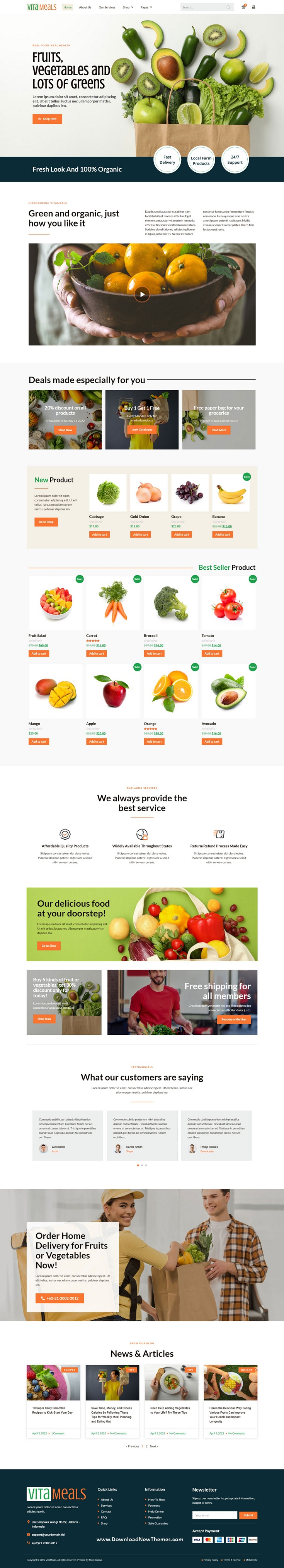 Download Fruits & Vegetables Store Elementor Template Kit