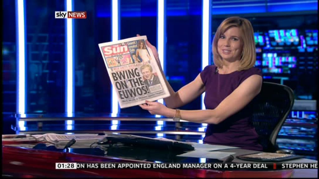 Philippa with a light hearted quip of the morning's papers