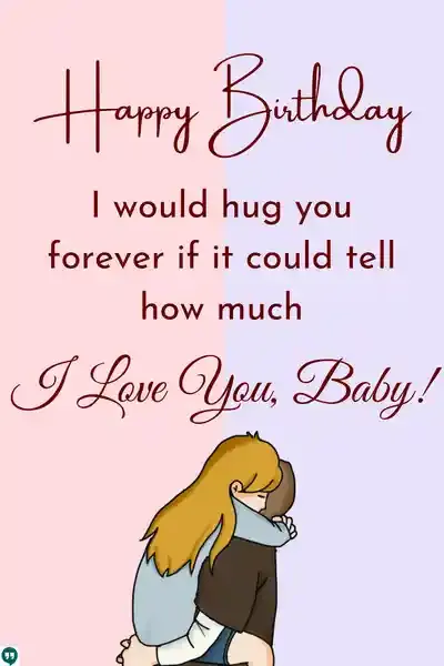 happy birthday wishes for girlfriend images couple hug i love you baby