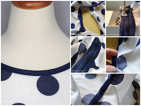 use bias binding tape to finish neckline and sleeves