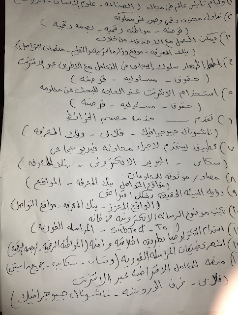 تكنولوجيا المعلومات الصف الرابع الابتدائى امتحان ابريل 2022