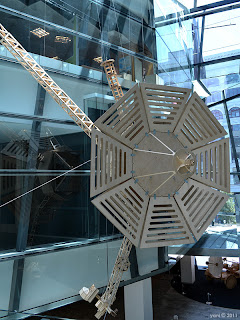 plywood satellite from acmi's space theme exhibition