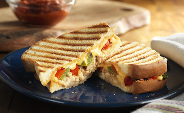 Grilled Chicken Fajita Panini with Cheese