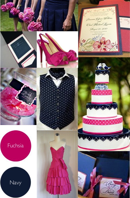  the fuchsia and navy combination for an upcoming wedding this spring