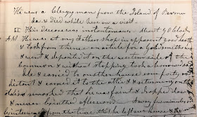 Handwritten notation of above quotation on Wheelock's death from Dewey's notebook.