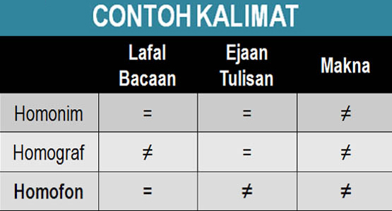 40 Contoh Kalimat Homonim Homograf dan Homofon Terbaru