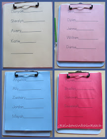 photo of: Clipboard Sign in System for Morning check-in, Preschool