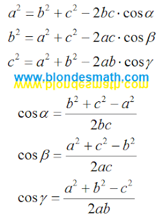 Три варианта теоремы косинусов. Теорема косинусов для треугольника. Математика для блондинок.