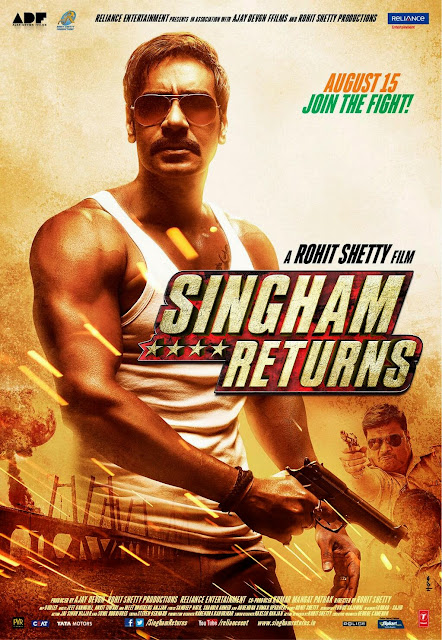 Singham Returns (2014) First Look Poster - Ajay Devgan and Kareena Kapoor
