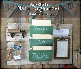 Junk Style Wall Organizer via http://deniseonawhim.blogspot.com