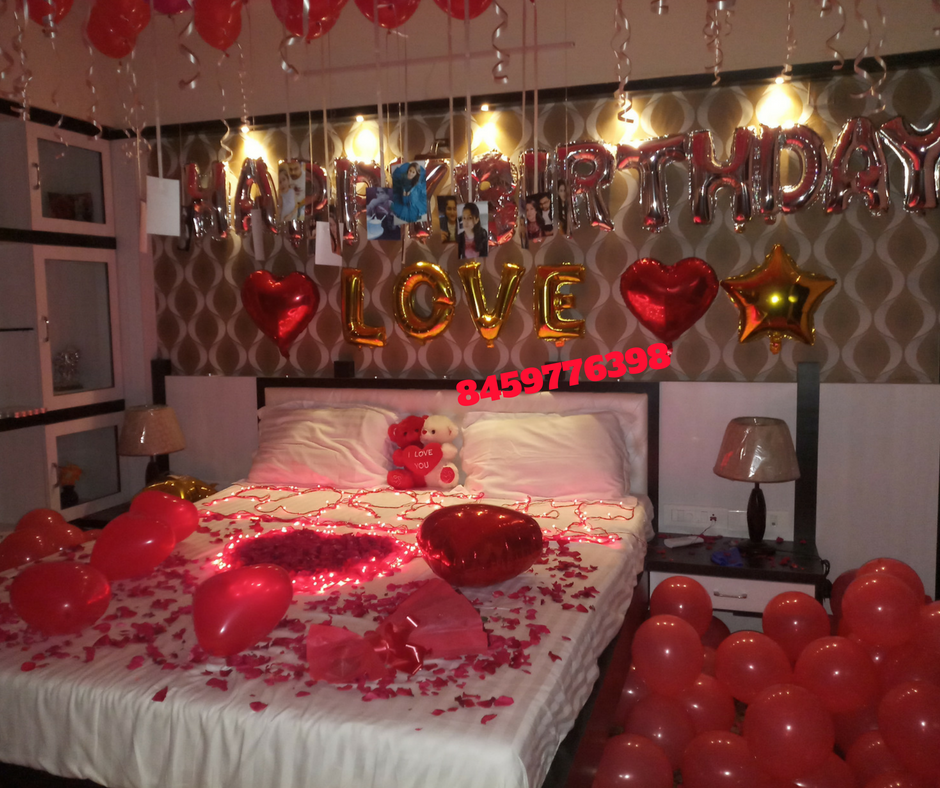 Romantic Room Decoration For Surprise Birthday Party in Pune: Romantic