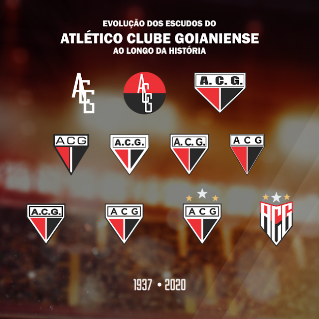 Evolução do escudo do Atlético Goianiense ao logo da história